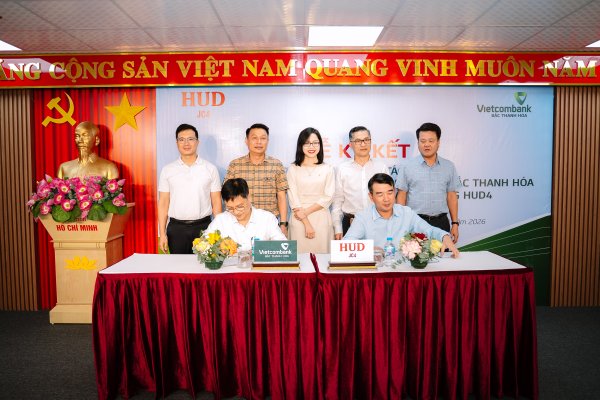 Lễ ký kết thoả thuận hợp tác giữa HUD4 và VCB-CN Bắc Thanh Hoá